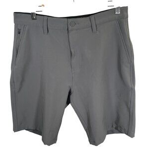 Hurley Venture Hybrid Walk Shorts Mens 32 Gray Zip Pocket Beach Casual
